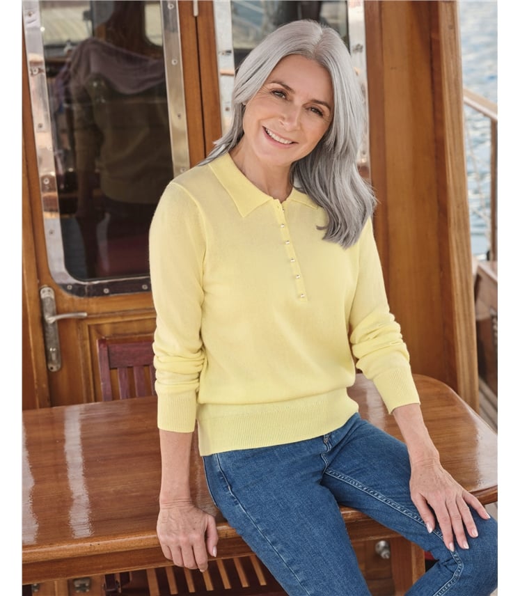 Polo en maille - Femme - Cachemire & Mérinos