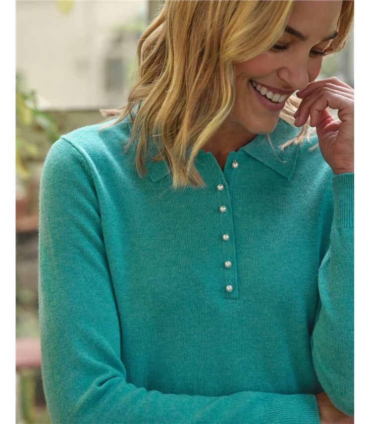 Polo en maille - Femme - Cachemire & Mérinos