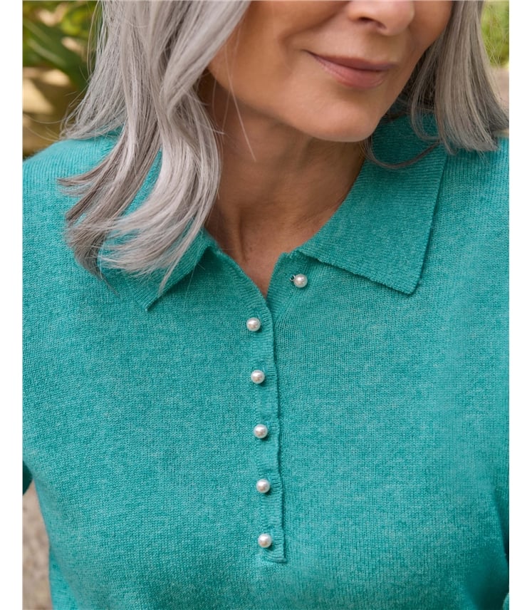Cashmere and Merino Knitted Polo Shirt