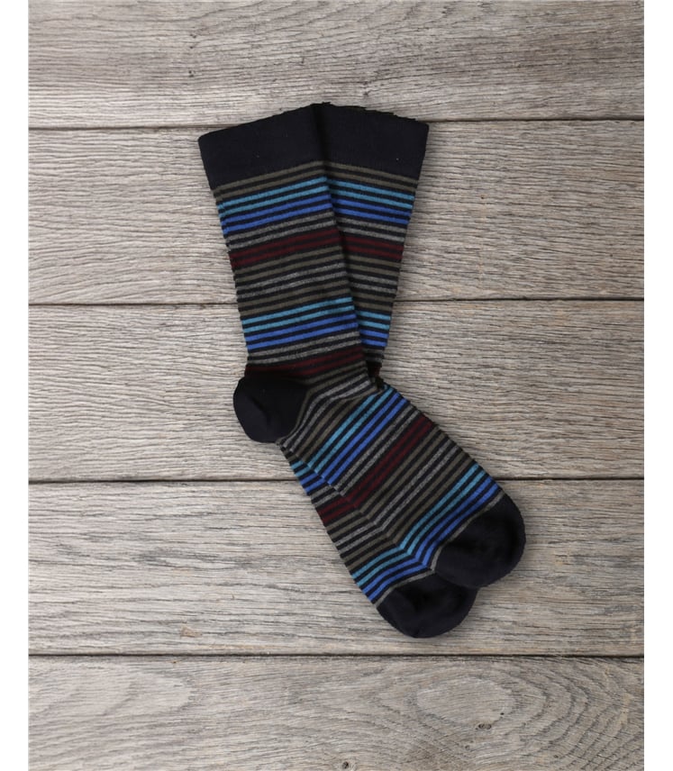 Mens Bamboo Multi Stripe Socks
