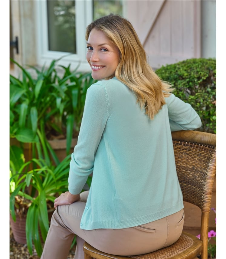 Cashmere Merino Classic V Neck Cardigan