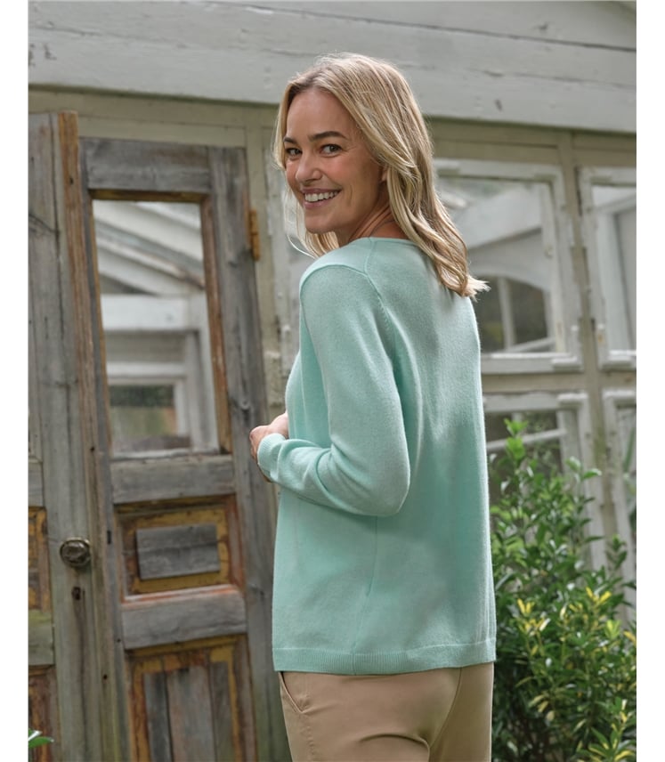 Cashmere Merino Classic V Neck Cardigan