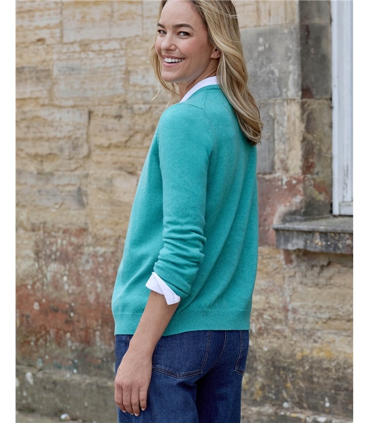 Cashmere Merino Crew Neck Cardigan