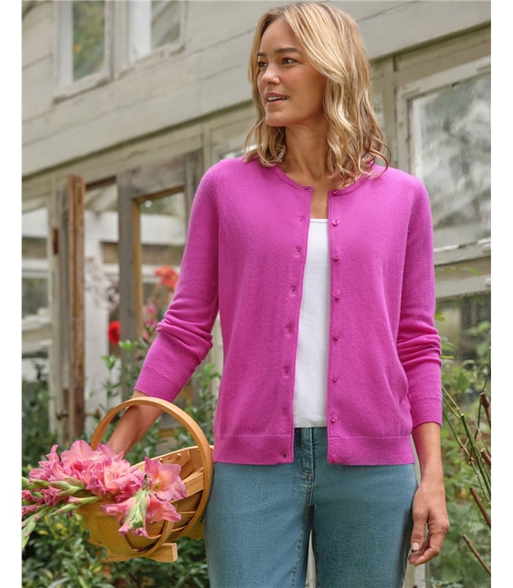 Cashmere Merino Crew Neck Cardigan