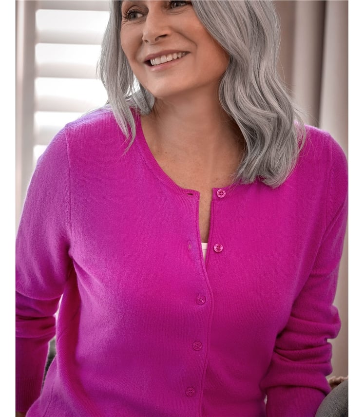 Cashmere Merino Crew Neck Cardigan