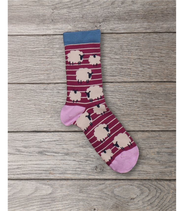 Womens Printed Sheep Bamboo Sock