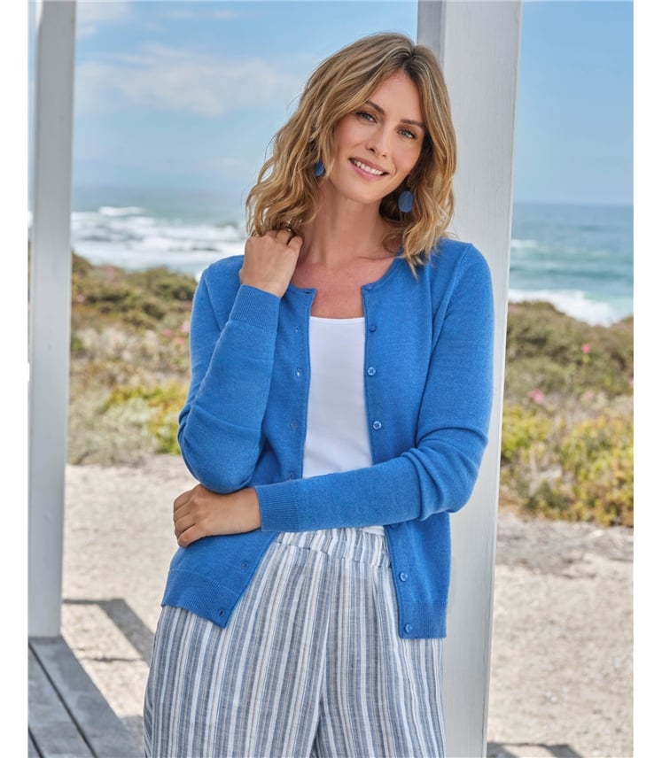 Cashmere Merino Crew Neck Cardigan