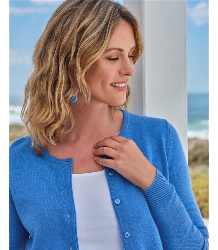 Cashmere Merino Crew Neck Cardigan