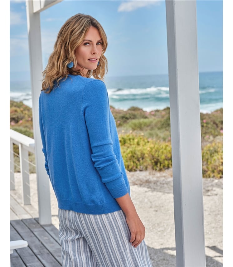 Cashmere Merino Crew Neck Cardigan