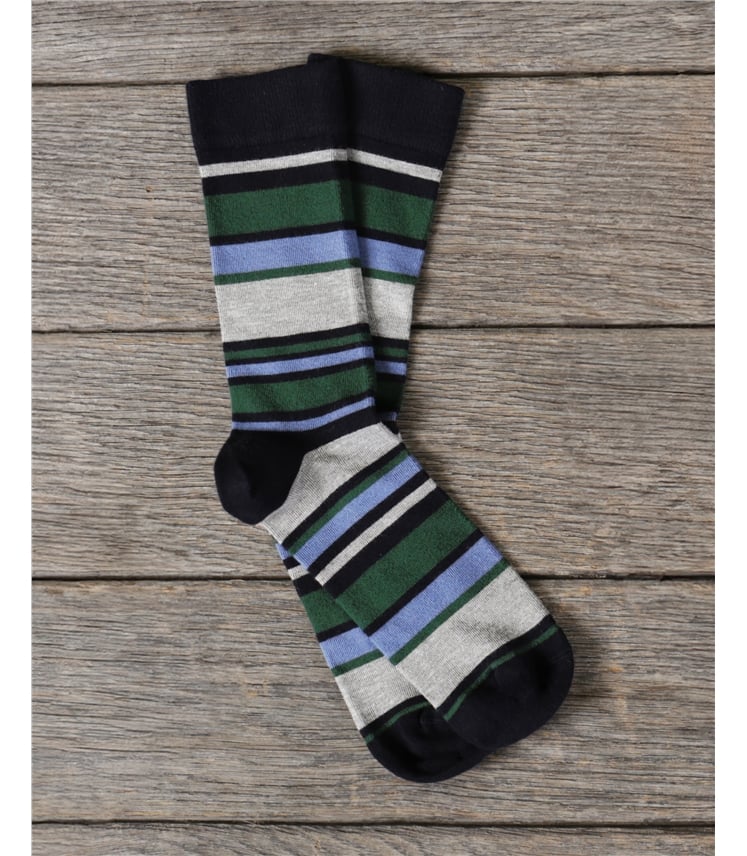 Mens Bamboo Variated Stripe Ankle Sock
