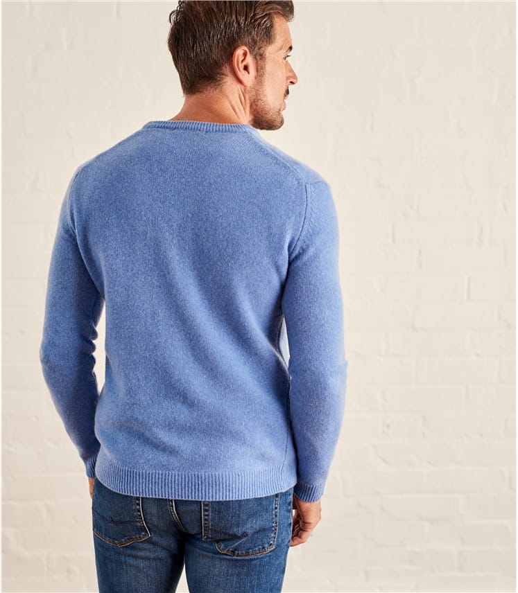 Sky Blue | Mens Lambswool V Neck Knitted Sweater | WoolOvers AU