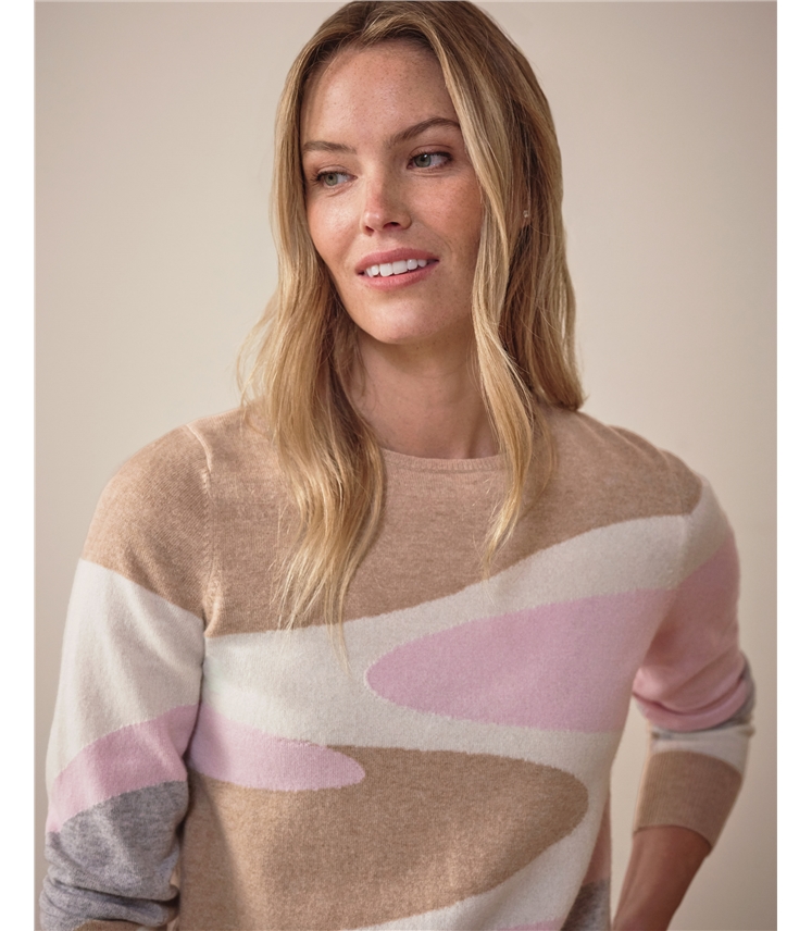 Cashmere Swirl Intarsia Sweater