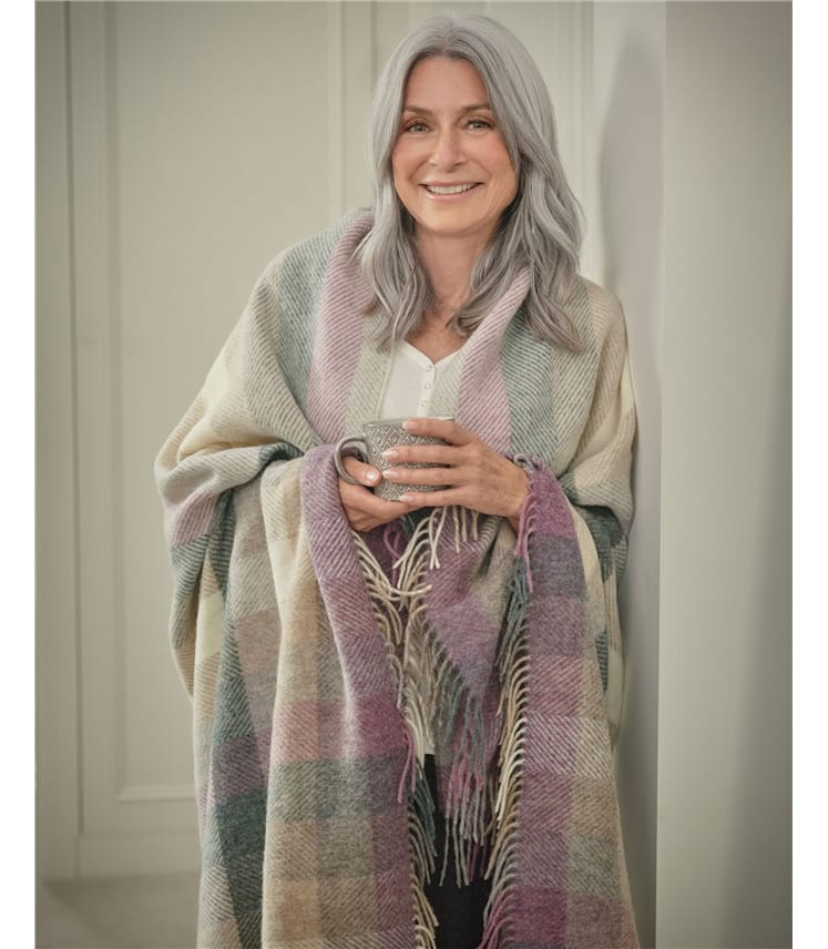 Pure Wool Check Throw