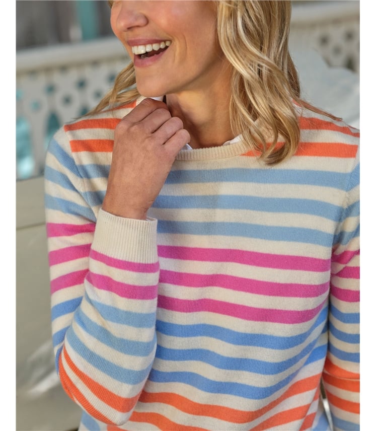 Pull à col rond - Femme - Cachemire & Mérinos