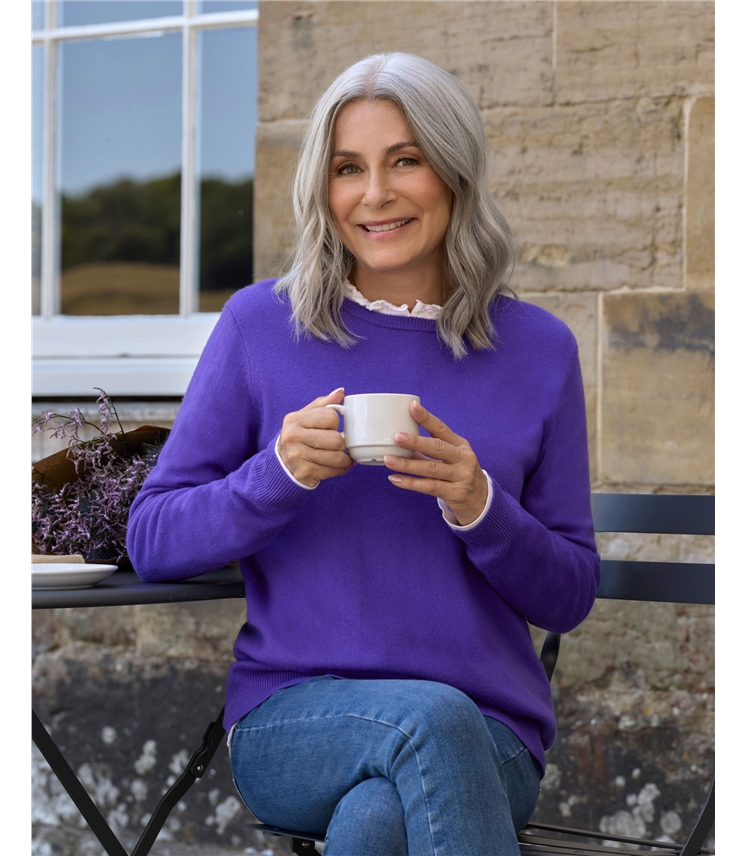 Cashmere and Merino Crew Neck Knitted Jumper