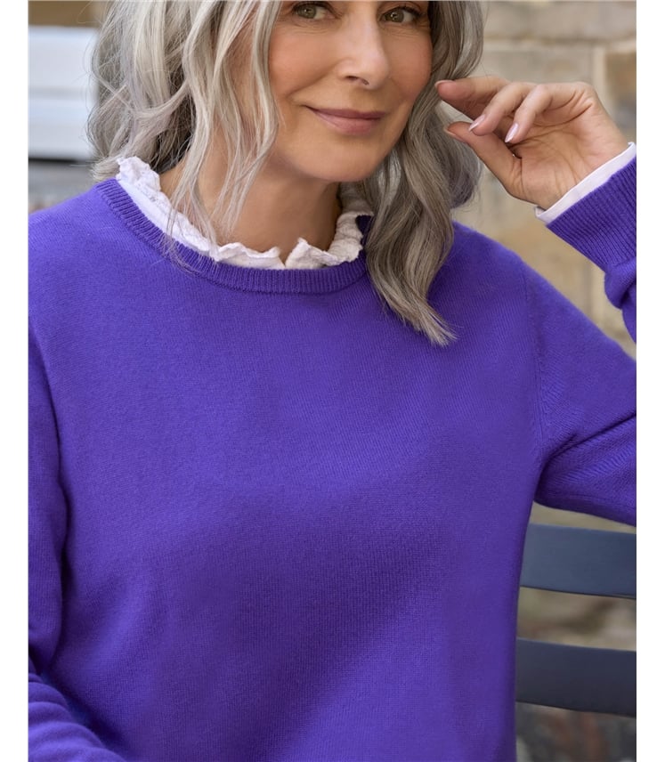 Cashmere and Merino Crew Neck Knitted Jumper