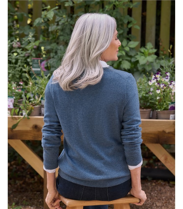 Cashmere & Merino V Neck Knitted Jumper