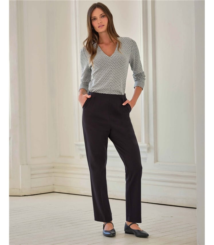 Pintuck Compact Stretch Trouser