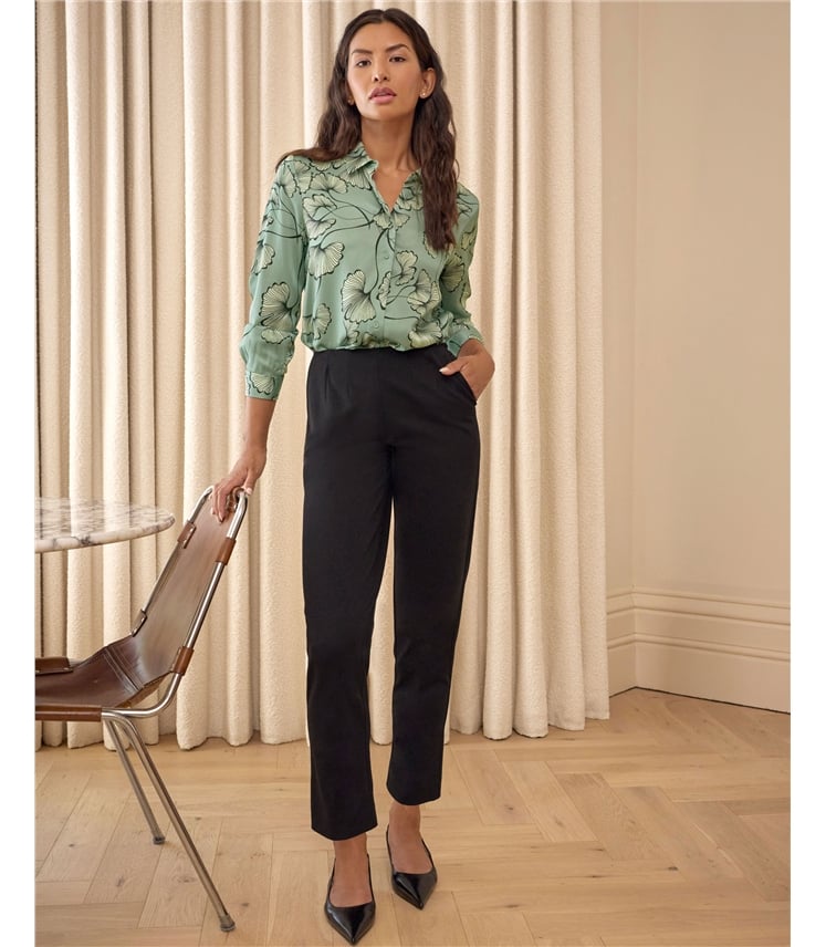 Pintuck Compact Stretch Trouser