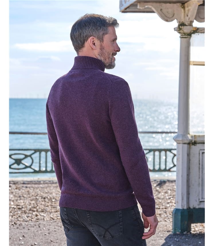 Mens Lambswool Polo Neck Jumper