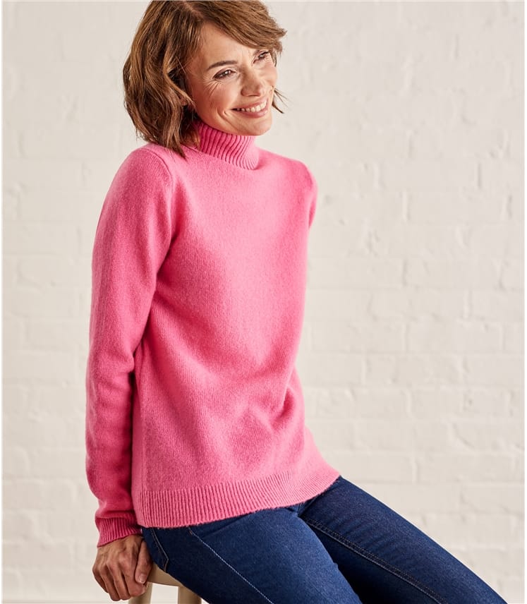 Pink Rouge | Womens Lambswool Polo Jumper | WoolOvers AU
