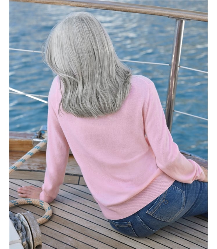 Strick-Polohemd aus Merino- und Kaschmirwolle für Damen