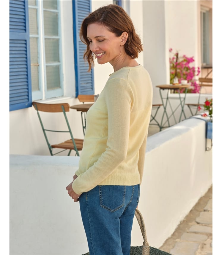 Cashmere Merino Crew Neck Cardigan