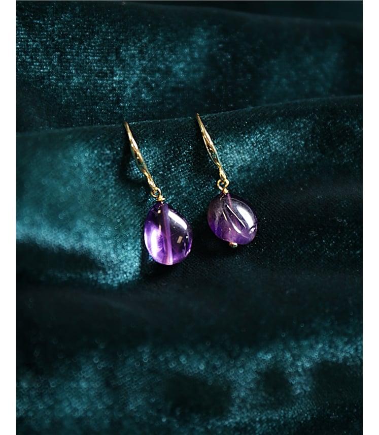 Amethyst Drop Earring