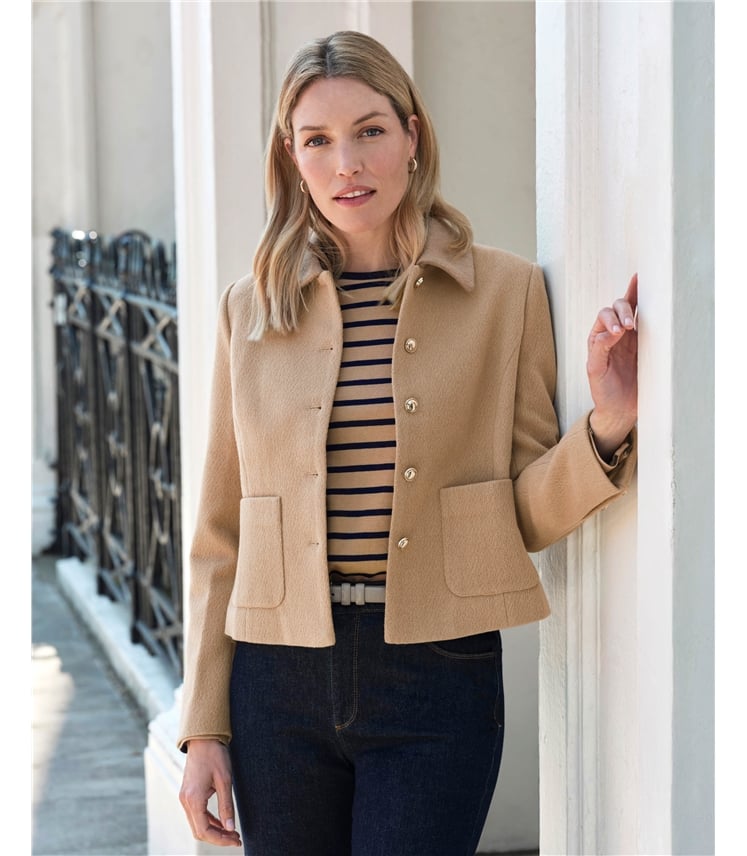 Wool Blend Collar Jacket