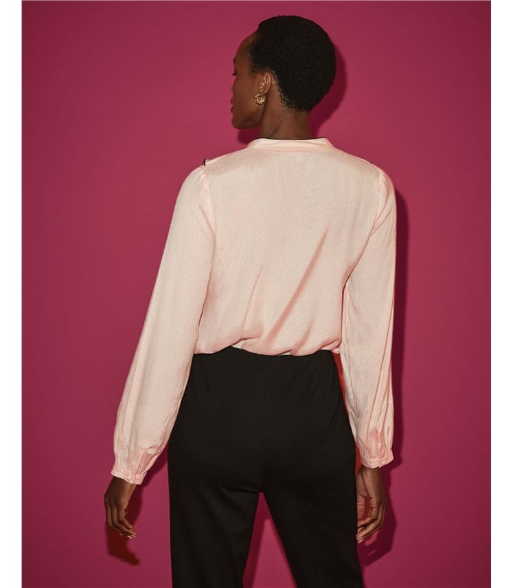 Contrast Piping Frill Shirt