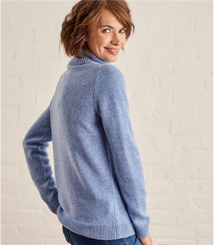 Sky Blue | Womens Lambswool Polo Jumper | WoolOvers AU