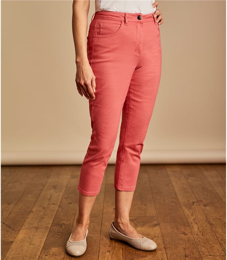 Womens Cropped Colour Jeans