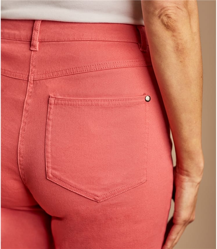 Womens Cropped Colour Jeans