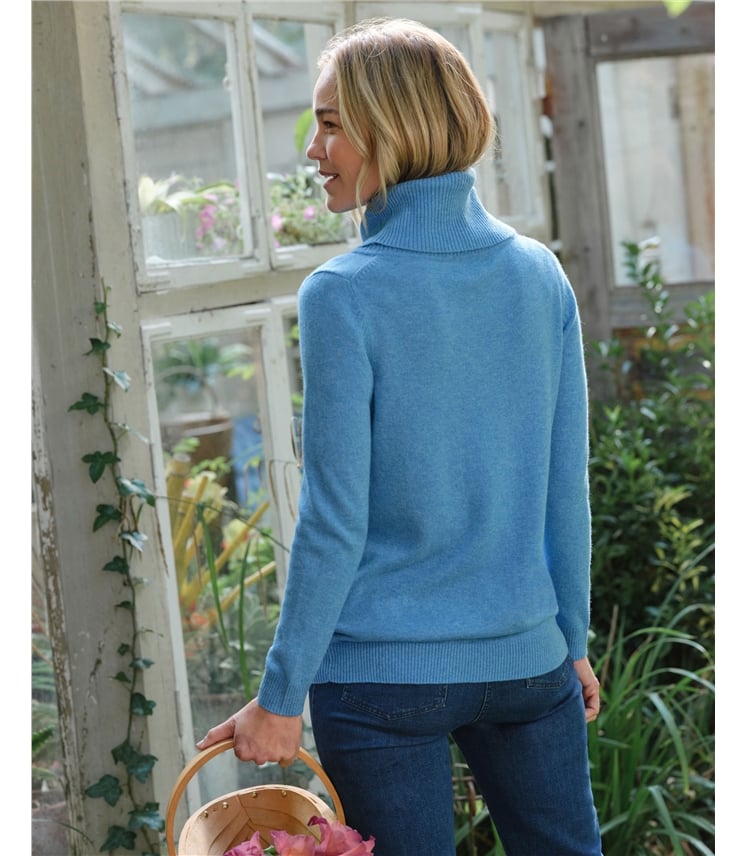 Pull col boule à manches longues - Femme - Cachemire & Mérinos