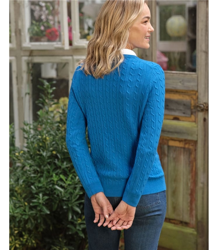 Cashmere Merino Cable Crew Neck Jumper