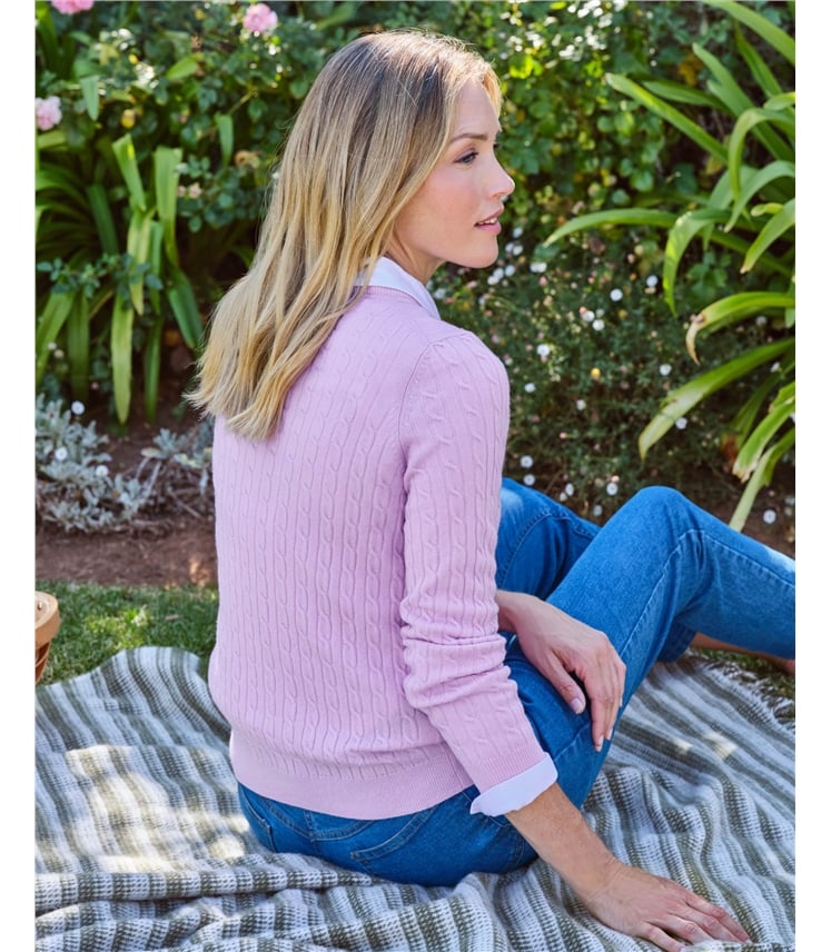 Pull torsadé à col rond - Femme - Cachemire & Mérinos