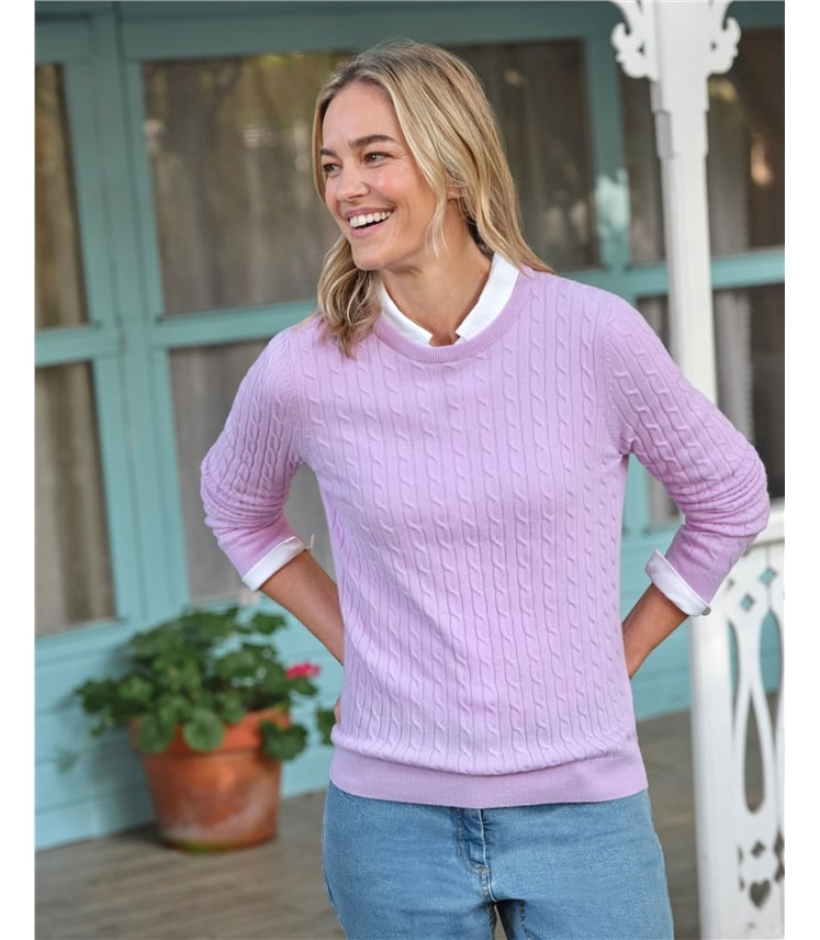 Pull torsadé à col rond - Femme - Cachemire & Mérinos