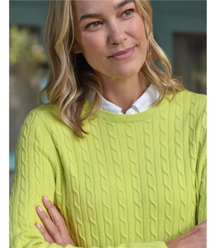 Pull torsadé à col rond - Femme - Cachemire & Mérinos