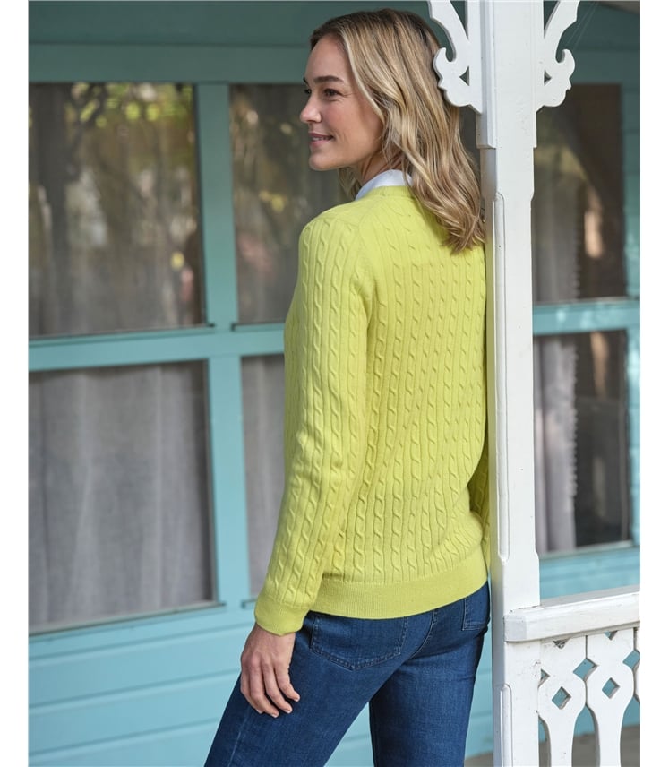 Pull torsadé à col rond - Femme - Cachemire & Mérinos