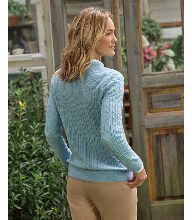 Pull torsadé à col rond - Femme - Cachemire & Mérinos