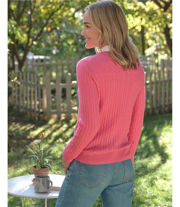 Pull torsadé à col rond - Femme - Cachemire & Mérinos