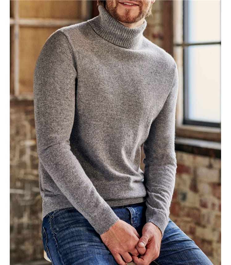 Pure Cashmere Polo Neck Jumper