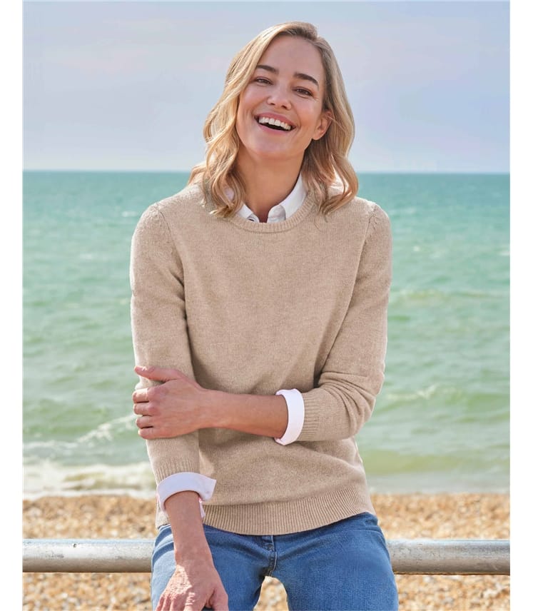 Pull à col rond – Femme – Laine d’agneau certifiée 100% RWS 