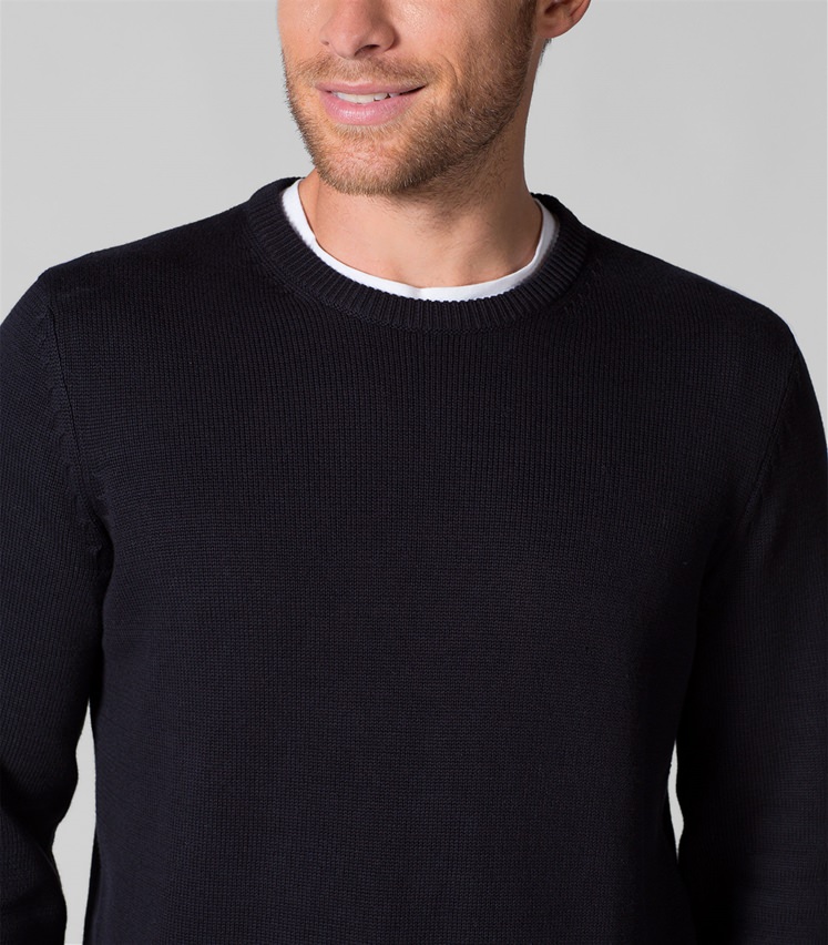 Navy Pure Cotton | Mens 100% Cotton Crew Neck Jumper