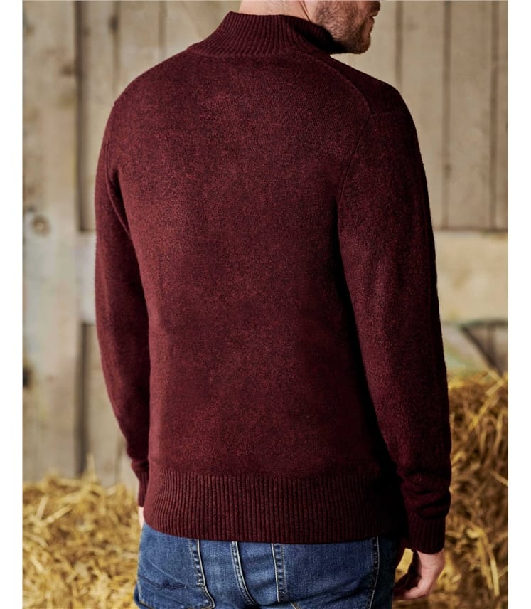 Mens Lambswool Lincoln Zipper Cardigan