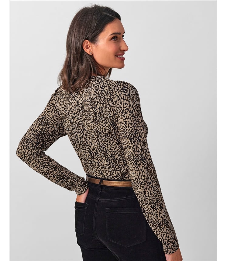 Gathered Front Long Sleeve Top