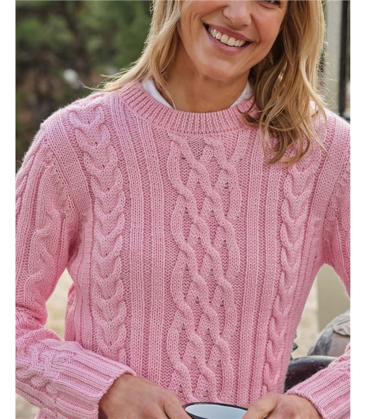 Pull irlandais à col rond - Femme - Pure Laine