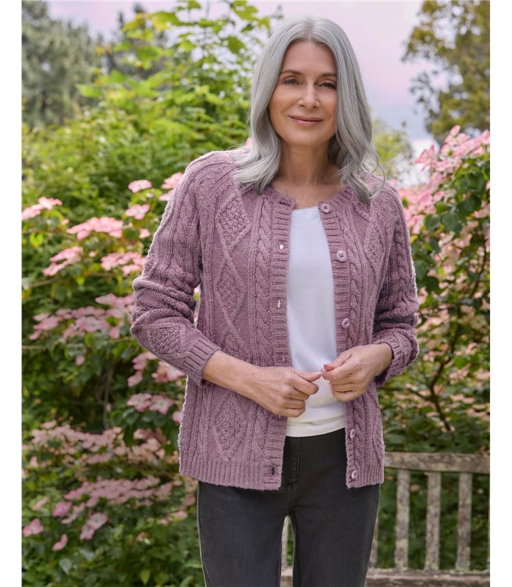 Cable Button Through Cardigan