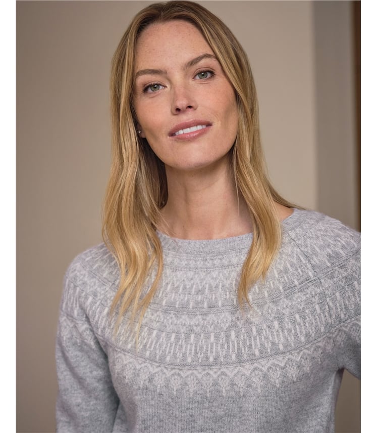 Cashmere Blend Fairisle Crew Sweater