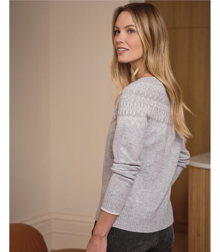 Cashmere Blend Fairisle Crew Sweater